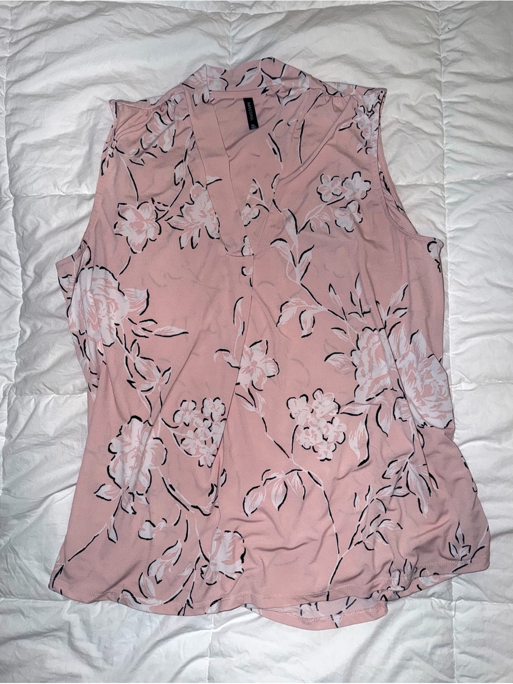 Massini Pink Floral V-Neck Sleeveless Camisole